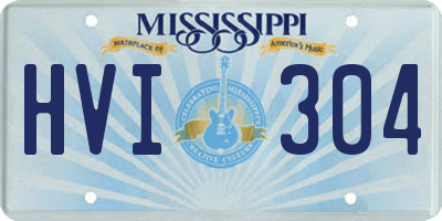MS license plate HVI304