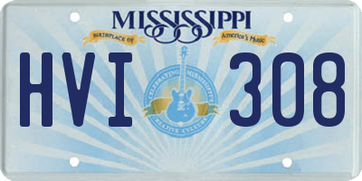 MS license plate HVI308