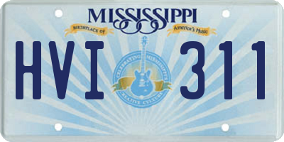 MS license plate HVI311
