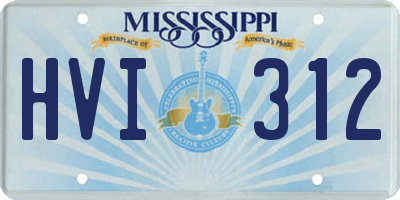 MS license plate HVI312