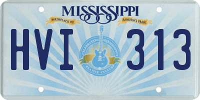 MS license plate HVI313