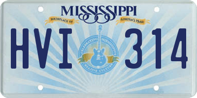MS license plate HVI314
