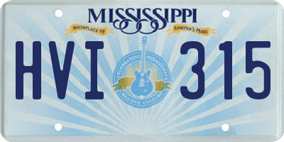 MS license plate HVI315