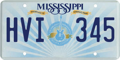 MS license plate HVI345