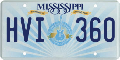 MS license plate HVI360