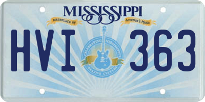 MS license plate HVI363