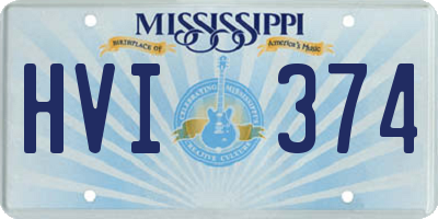 MS license plate HVI374