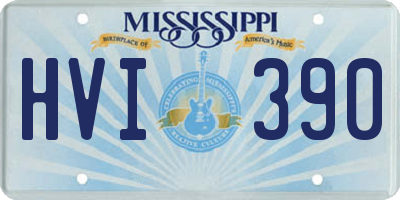 MS license plate HVI390