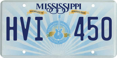 MS license plate HVI450