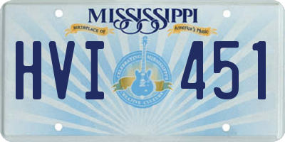 MS license plate HVI451