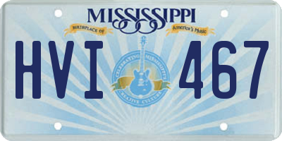 MS license plate HVI467