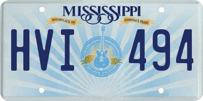 MS license plate HVI494