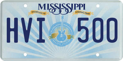 MS license plate HVI500