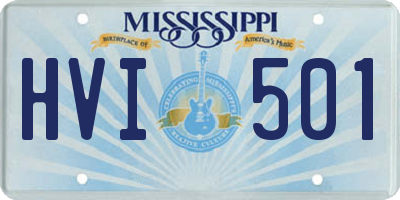 MS license plate HVI501