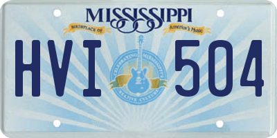 MS license plate HVI504