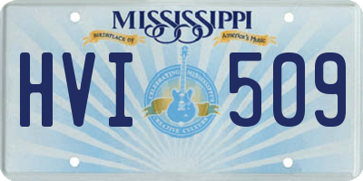 MS license plate HVI509
