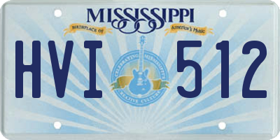 MS license plate HVI512