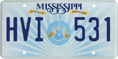 MS license plate HVI531