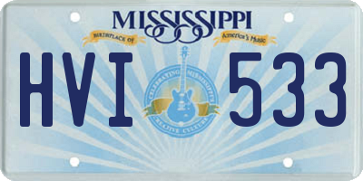 MS license plate HVI533