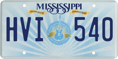 MS license plate HVI540