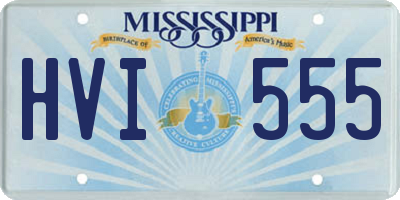 MS license plate HVI555