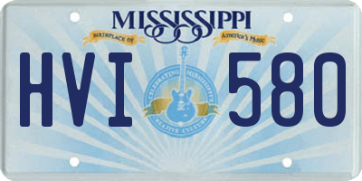 MS license plate HVI580