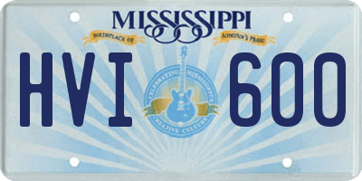 MS license plate HVI600