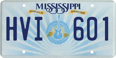 MS license plate HVI601