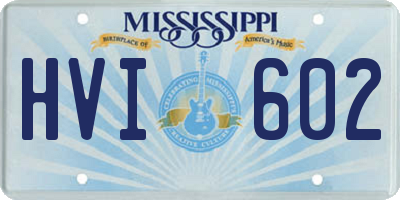 MS license plate HVI602