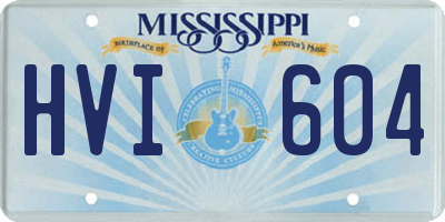 MS license plate HVI604