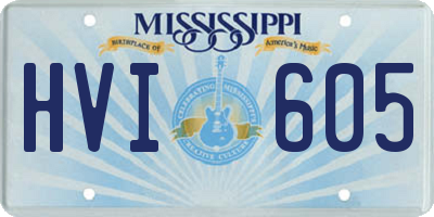 MS license plate HVI605