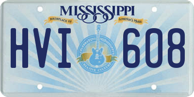 MS license plate HVI608