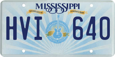 MS license plate HVI640