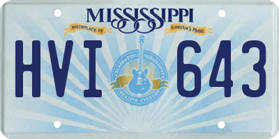 MS license plate HVI643
