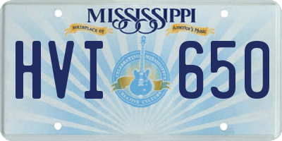 MS license plate HVI650