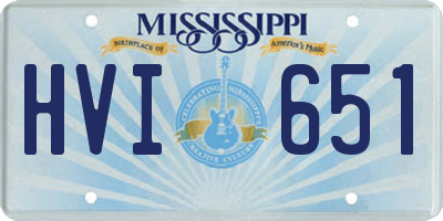 MS license plate HVI651
