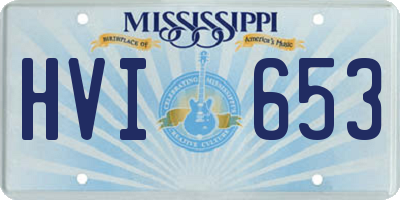 MS license plate HVI653