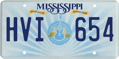 MS license plate HVI654