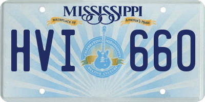 MS license plate HVI660