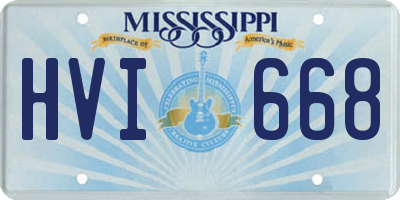 MS license plate HVI668