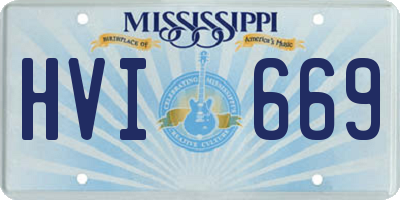 MS license plate HVI669