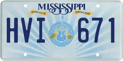 MS license plate HVI671