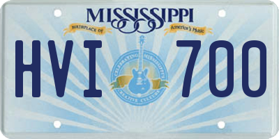 MS license plate HVI700