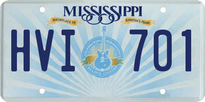 MS license plate HVI701