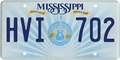 MS license plate HVI702
