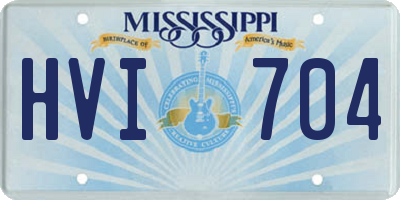 MS license plate HVI704