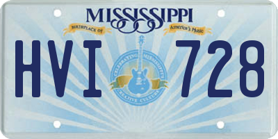MS license plate HVI728