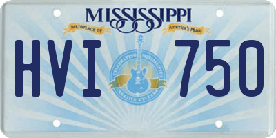 MS license plate HVI750