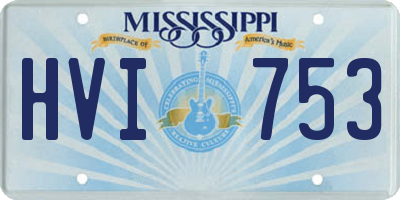 MS license plate HVI753