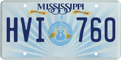 MS license plate HVI760